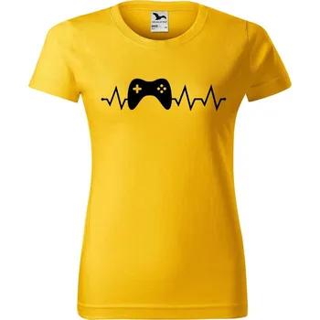 Dámské oblečení DOBRÝ TRIKO Dámské tričko s potiskem Tep gaming Barva: Žlutá, Velikost: XS