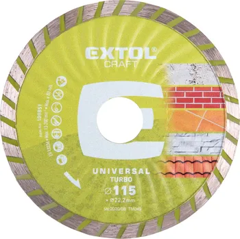 úhlová bruska Diamantový turbo kotouč na suché/mokré řezání EXTOL CRAFT 115x22,2 mm