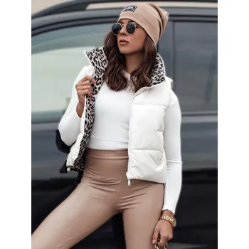 Dámská vesta Dstreet Dámská vesta LEOVELLA přechodná krátká prošívaná oboustranná TY4647 Barva: Bílá, Velikost: XL