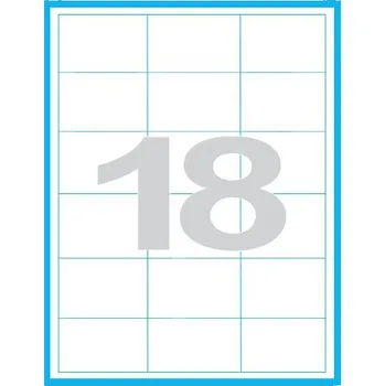 Samolepící etiketa Etikety MP print samolepící A4, 68x46,8 mm, 18ks/arch, 100 archů, reflexní žluté