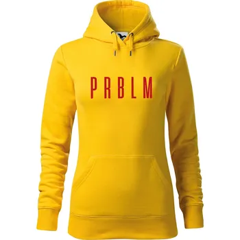 Dámské oblečení DOBRÝ TRIKO Dámská mikina s potiskem PRBLM Velikost dámské mikiny: L, Barva: Žlutá