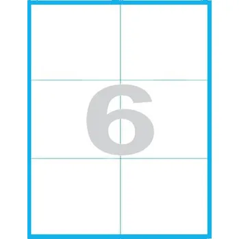 Samolepící etiketa Etikety MP print samolepící A4, 105x99 mm, 6ks/arch, 100 archů, reflexní žluté