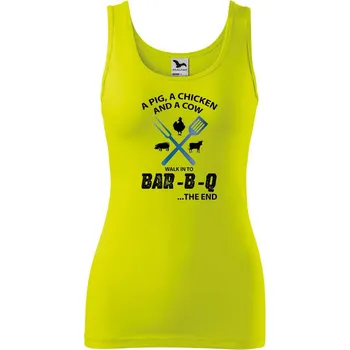 Dámské oblečení DOBRÝ TRIKO Dámské tílko s potiskem BAR-B-Q Velikost: 2XL, Barva: Limetková
