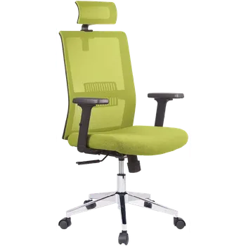 DAREN CR kancelářská židle s podhlavníkem, kříž chrom, zelená
