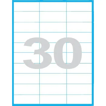 Samolepící etiketa Etikety MP print samolepící A4, 70x29,6 mm, 30ks/arch, 100 archů, reflexní červené
