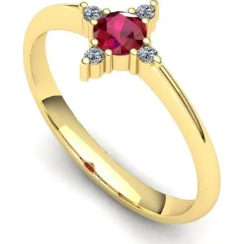 Prsten Prsten s rubínem a brilianty hvězdička PK21005 Materiál: Červené zlato 14kt, Velikost: 52