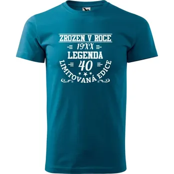 Pánská móda DOBRÝ TRIKO Pánské tričko s potiskem Limitovaná edice 40 Velikost: L, Barva: Petrolejová