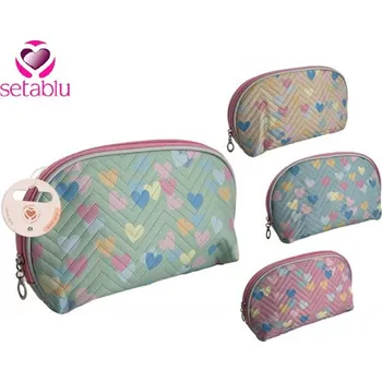 Kosmetická taška SETABLU ETUE Dámská kosmetická SRDÍČKA 20x14x4cm - Barevné provedení Zelená