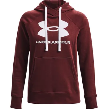 Dámské oblečení Dámská Mikina UNDER ARMOUR RIVAL FLEECE LOGO HOODIE 1356318-690 – Červená M