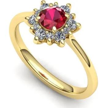 Prsten Prsten s rubínem a brilianty PK21002 Materiál: Červené zlato 14kt, Velikost: 48