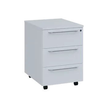 Zásuvkový kontejner LXK 1 - 00 kontejner pojízdný, 3-zásuvkový, deska 18 mm, centrální zámek, bílá