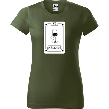 Dámské tričko DOBRÝ TRIKO Dámské tričko s potiskem Svědkyně tarot Barva: Khaki, Velikost: 2XL