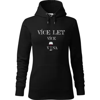 Dámská mikina DOBRÝ TRIKO Dámská mikina s potiskem Více vína Velikost dámské mikiny: XL, Barva: Černá