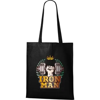 Nákupní taška DOBRÝ TRIKO Bavlněná taška s potiskem Iron man Barva: Černá