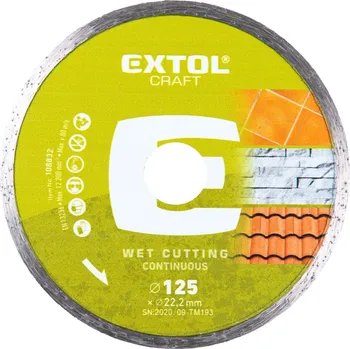 úhlová bruska Diamantový celoobvodový kotouč na mokré řezání EXTOL CRAFT 125x22,2 mm