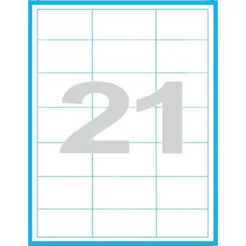 Samolepící etiketa Etikety MP print samolepící A4, 63x39,5 mm, 21ks/arch, 100 archů, reflexní žluté