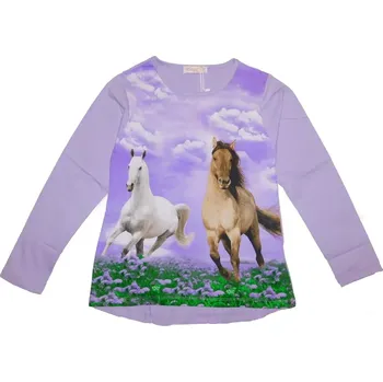 Dívčí oblečení Dívčí tričko dl.r. Kugo DT9361 fialové