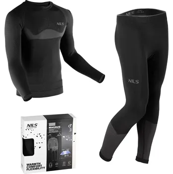 Set pánského termoprádla MAGNUS SET PÁNSKÉHO FUNKČNÍHO PRÁDLA NILS BTZ0464 ČERNÉ