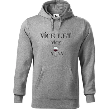 Pánská mikina DOBRÝ TRIKO Pánská mikina s potiskem Více vína Velikost pánské mikiny: 4XL, Barva: Tmavě šedý melír