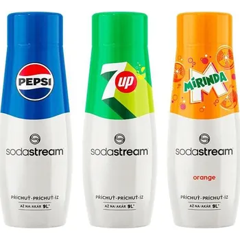Sirup pro výrobník sody SodaStream PEPSI 440 ml + 7UP 440 ml + MIRINDA 440 ml