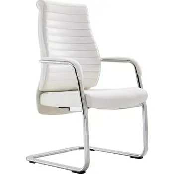 Křeslo LINCOLN - K křeslo konferenční, podnoží chrom, ekokůže bílá