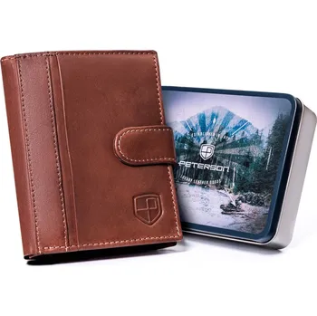 Peněženka Pánská kožená peněženka se zapínáním Barva: Hnědá