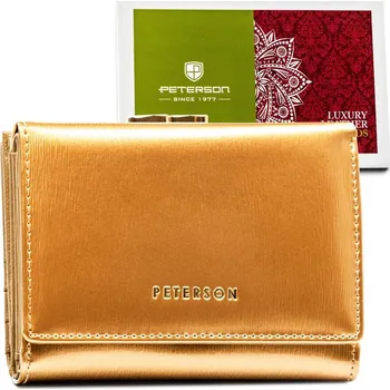 Peněženka Módní dámská zlatá peněženka z lakované přírodní kůže Barva: Zlatá