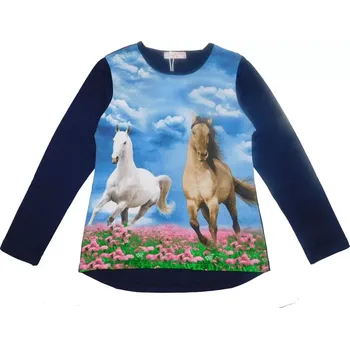 Dívčí tričko Dívčí tričko dl.r. Kugo DT9361 tmavě modré