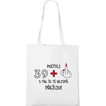 Nákupní taška DOBRÝ TRIKO Bavlněná taška s potiskem 39+1 Barva: Bílá