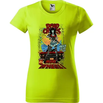 Dámské oblečení DOBRÝ TRIKO Dámské tričko s potiskem War wheel Barva: Limetková, Velikost: XS