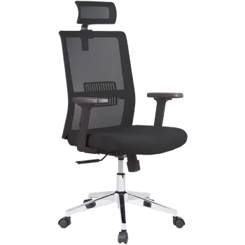 DAREN CR kancelářská židle s podhlavníkem, kříž chrom, černá