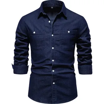 Pánská košile Pánská džínová košile Barva: Tmavě Modrá, Velikost: 2XL