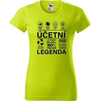 Dámské oblečení DOBRÝ TRIKO Dámské tričko s potiskem Účetní legenda Barva: Limetková, Velikost: 2XL