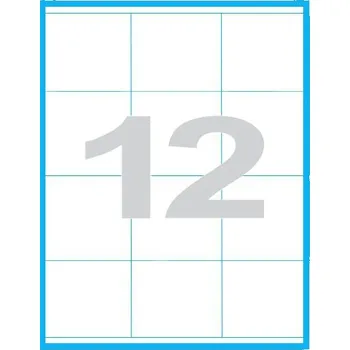 Samolepící etiketa Etikety MP print samolepící A4, 70x67,7 mm, 12ks/arch, 100 archů, bílé