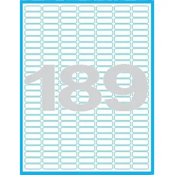 Samolepící etiketa Etikety MP print samolepící A4, 25,4x10 mm, 189ks/arch, 100 archů, reflexní červené