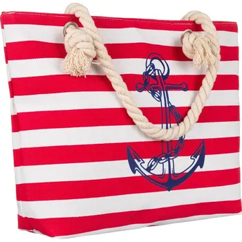 Kabelka Dámská plážová taška z polyesteru Barva: bílá || Červené