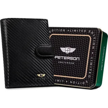 Peněženka Velká pánská kožená peněženka s karbonovým potahem