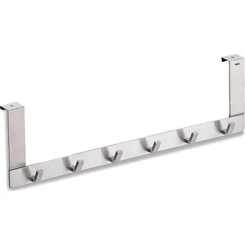 Věšák Kela KL-22229 Dveřní věšák 6 háčků Colgar nerez matná stříbrná 46,0x13,0x2,5cm