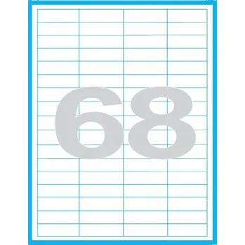 Samolepící etiketa Etikety MP print samolepící A4, 48,5x16,9 mm, 68ks/arch, 100 archů, reflexní červené
