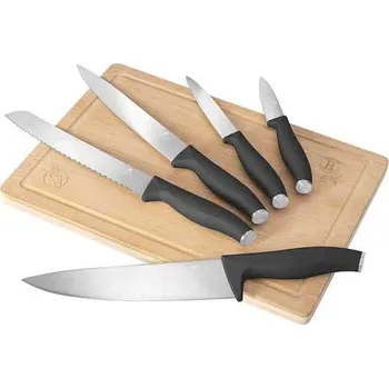 Kuchyňský nůž BerlingerHaus Sada nožů s prkénkem 6 ks Antracit Collection BH-2961