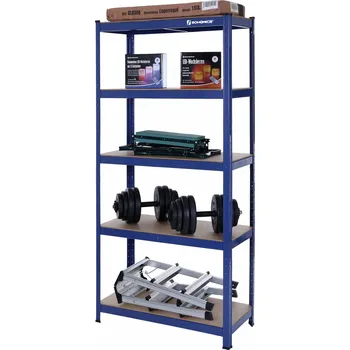 Komoda Nastavitelný pětipatrový regál 180 x 90 x 40 cm | modrý