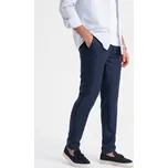 Pánské klasické chino kalhoty SLIM FIT - V1 - ESPIR Barva: Tmavě Modrá, Velikost: L