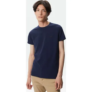 Pánské oblečení Pánské Tričko s krátkým rukávem LACOSTE T-SHIRTS TH0998.98L – Tmavě modrá L
