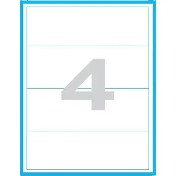 Samolepící etiketa Etikety MP print samolepící A4, 192x61 mm, 4ks/arch, 100 archů, reflexní červené