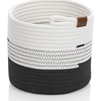 Odpadkový koš Kela Košík Hedda 23 cm směs bavlna/polyester bílo-černá KL-24456