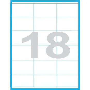 Samolepící etiketa Etikety MP print samolepící A4, 70x48 mm, 18ks/arch, 100 archů, reflexní růžové