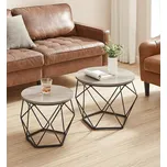 Sada 2 kulatých konferenčních stolků | šedo-černá