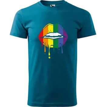 Pánské tričko DOBRÝ TRIKO Pánské tričko s potiskem Pride ústa Velikost: XL, Barva: Petrolejová