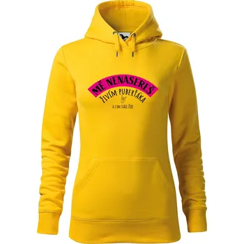 Dámské oblečení DOBRÝ TRIKO Dámská mikina s potiskem Mě nenasereš Velikost dámské mikiny: XL, Barva: Žlutá