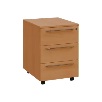 Zásuvkový kontejner LXK 1 - 00 kontejner pojízdný, 3-zásuvkový, deska 18 mm, centrální zámek, buk royal